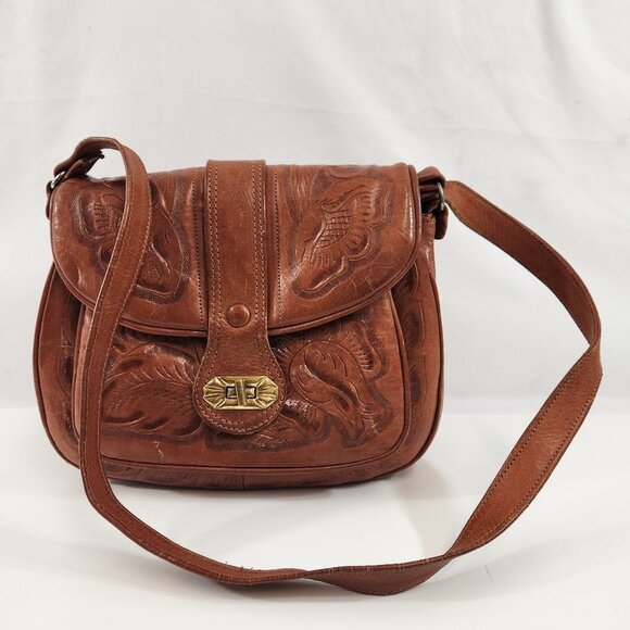 Avelars Handbags - Vintage Embossed Tooled Leather Purse  Avelar's Guadelajara